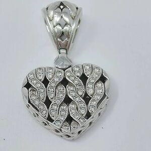 John Hardy Sterling Silver Diamond Heart Pendant